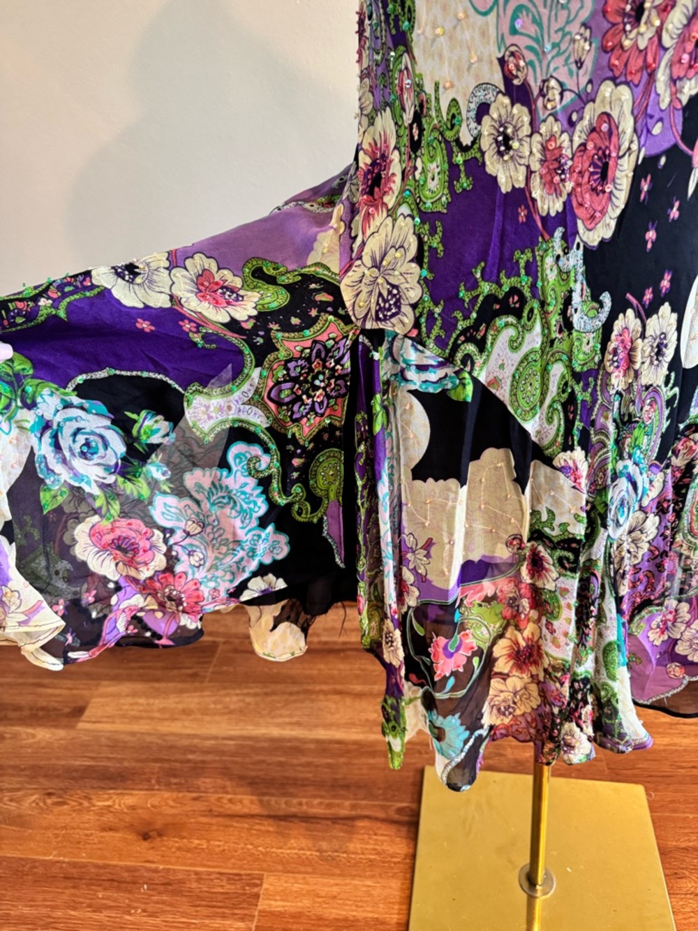 Vintage Late 90s/Early 2000s MIXIT 100% Silk 2-Piece Top and Skirt Set - Picture 7 of 15